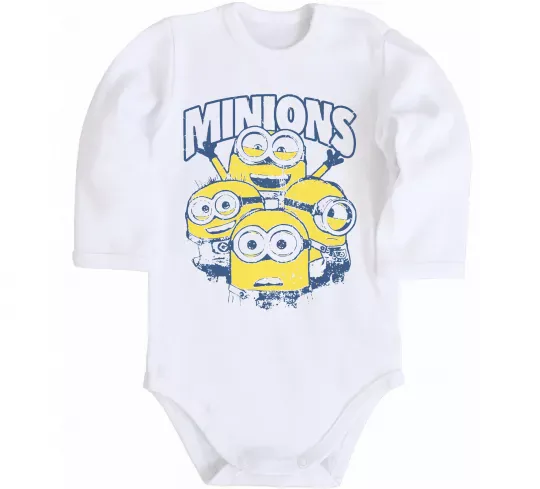 Детский боди Minions напис Белый фото
