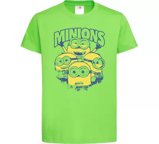Дитяча футболка Minions напис Лаймовий фото