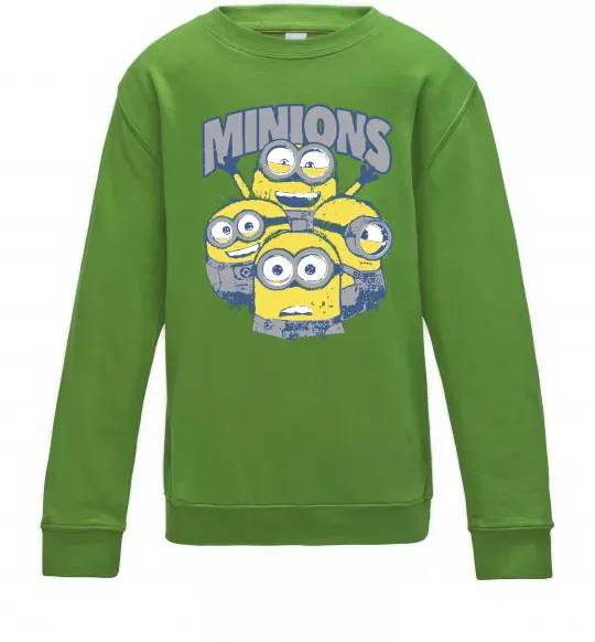 Дитячий світшот Minions напис Лаймовий фото