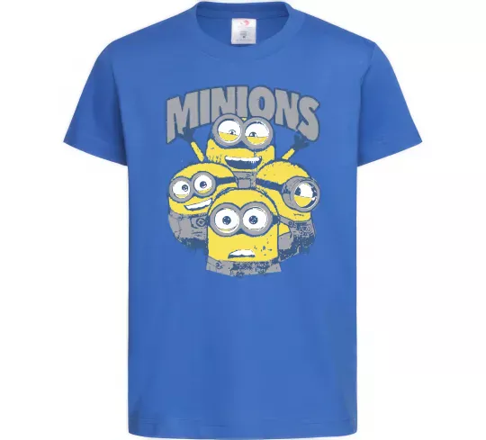 Дитяча футболка Minions напис Яскраво-синій фото