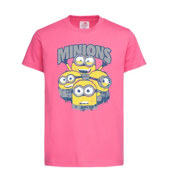 Дитяча футболка Minions напис Яскраво-рожевий фото