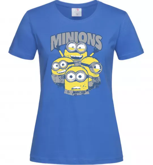 Женская футболка Minions напис Ярко-синий фото