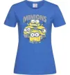 Женская футболка Minions напис Ярко-синий фото