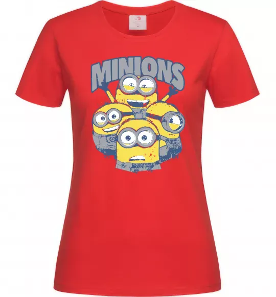 Женская футболка Minions напис Красный фото