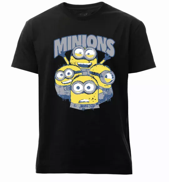 Чоловіча преміум футболка Minions напис Чорний фото