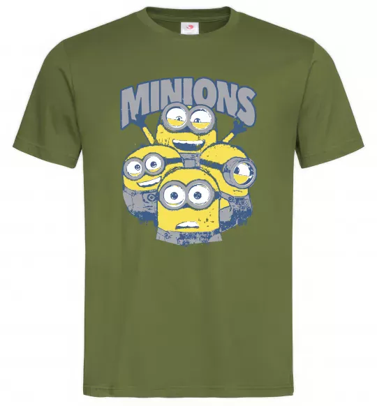 Мужская футболка Minions напис Оливковый фото