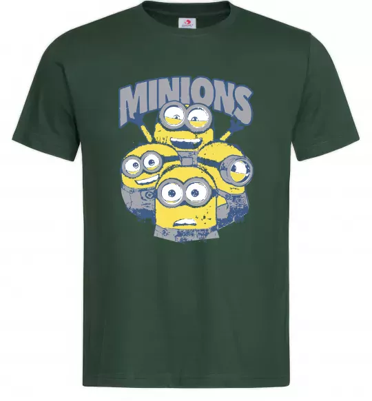 Мужская футболка Minions напис Темно-зеленый фото