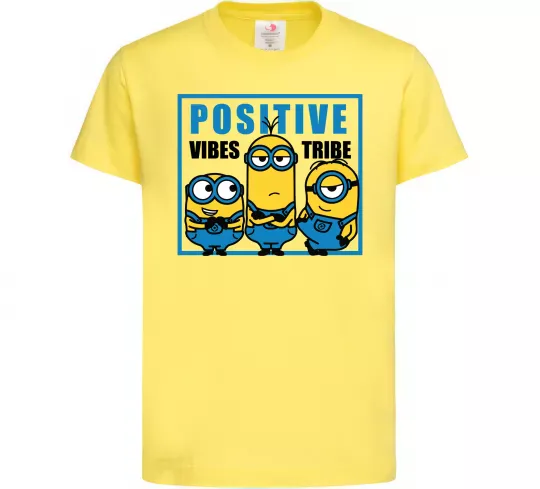 Дитяча футболка Positive Vibes Tribe Лимонний фото