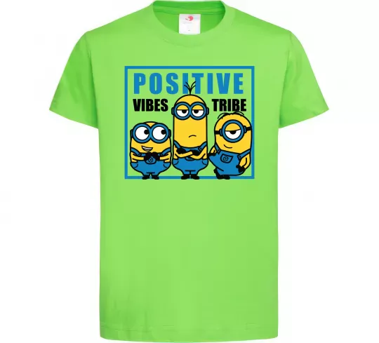Дитяча футболка Positive Vibes Tribe Лаймовий фото