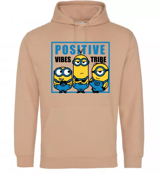 Чоловіча толстовка (худі) Positive Vibes Tribe Пісочний фото