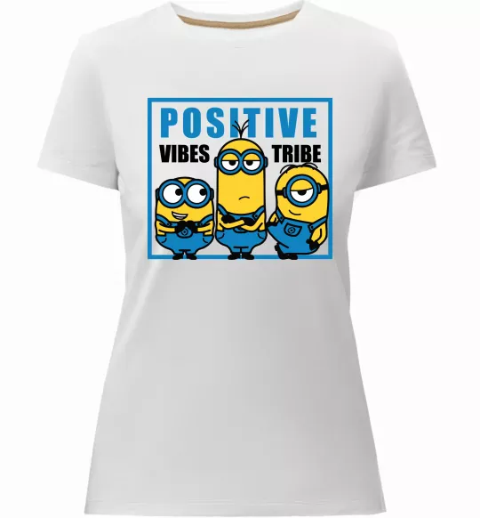 Жіноча преміум футболка Positive Vibes Tribe Білий фото