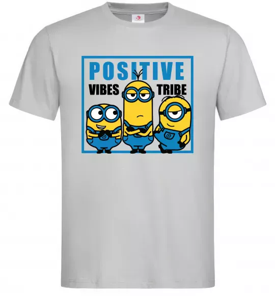 Чоловіча футболка Positive Vibes Tribe Сірий фото