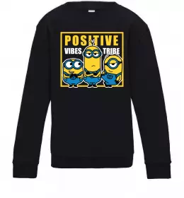 Детский Свитшот Positive Vibes Tribe Черный фото