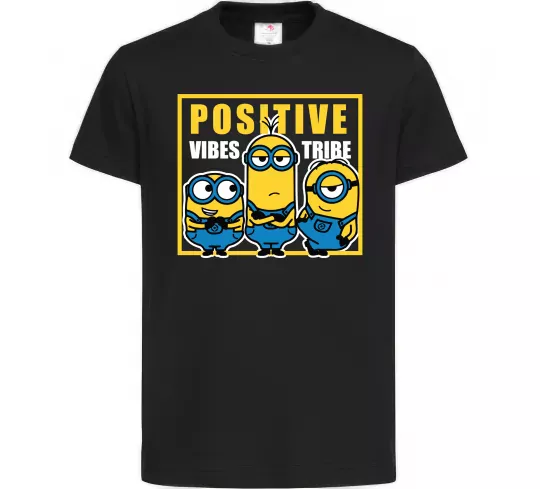 Дитяча футболка Positive Vibes Tribe Чорний фото