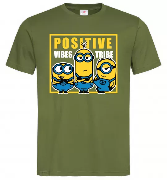 Чоловіча футболка Positive Vibes Tribe Оливковий фото