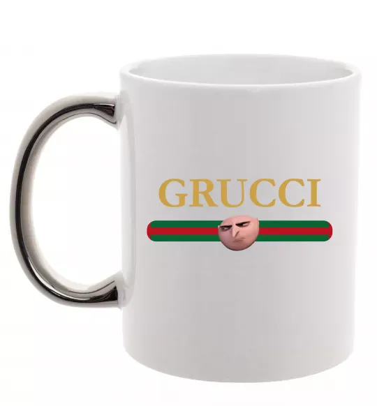 Чашка с цветной ручкой Grucci Серебро фото