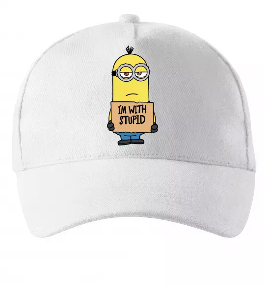 Кепка Minion I`m with stupid Белый фото