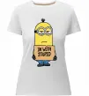 Женская премиум футболка Minion I`m with stupid Белый фото