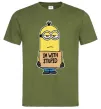 Чоловіча футболка Minion I`m with stupid Оливковий фото
