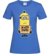 Женская футболка Minion I`m with stupid Ярко-синий фото