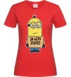 Женская футболка Minion I`m with stupid Красный фото