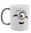 Чашка з кольоровою ручкою Міньйон обличчя Срібло фото