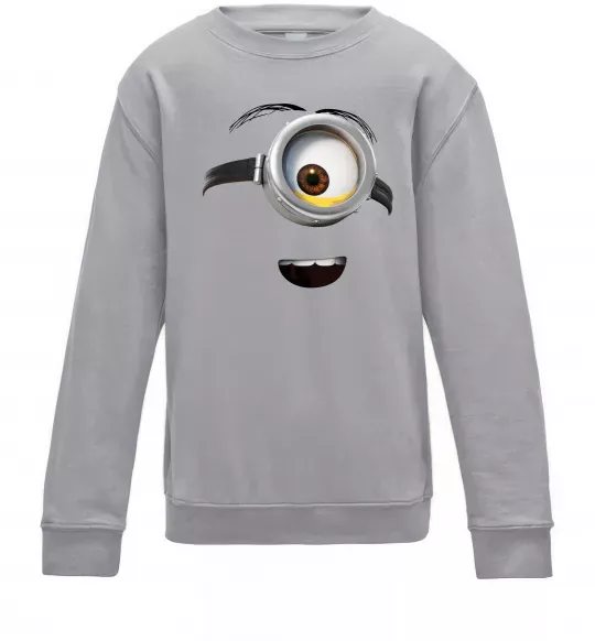 Детский Свитшот Міньйон обличчя Серый меланж фото