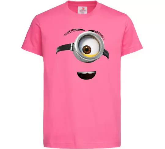 Детская футболка Міньйон обличчя Ярко-розовый фото