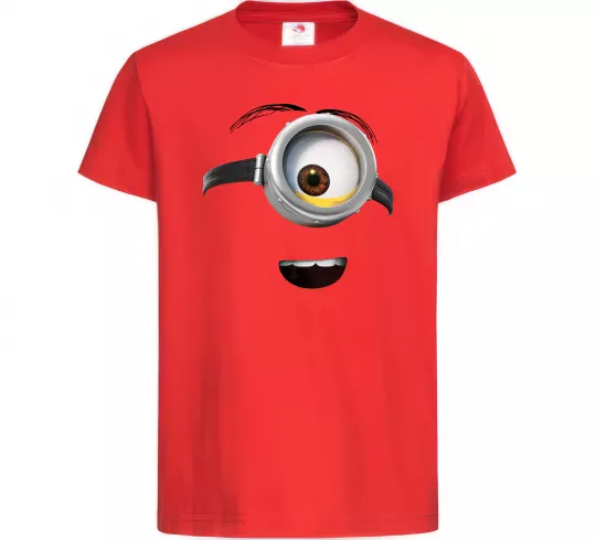 Детская футболка Міньйон обличчя Красный фото