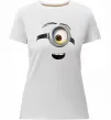 Женская премиум футболка Міньйон обличчя Белый фото