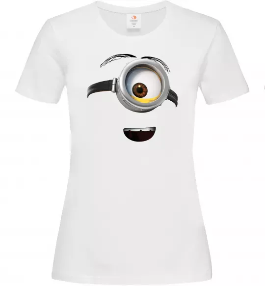 Жіноча футболка Міньйон обличчя Білий фото