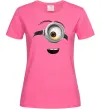 Жіноча футболка Міньйон обличчя Яскраво-рожевий фото