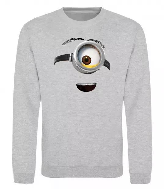 Свитшот Міньйон обличчя Серый меланж фото