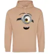 Мужская толстовка (худи) Міньйон обличчя Песочный фото