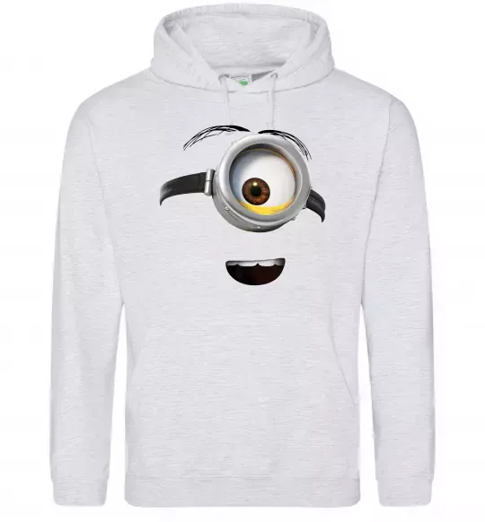 Жіноча толстовка (худі) Міньйон обличчя Сірий меланж фото