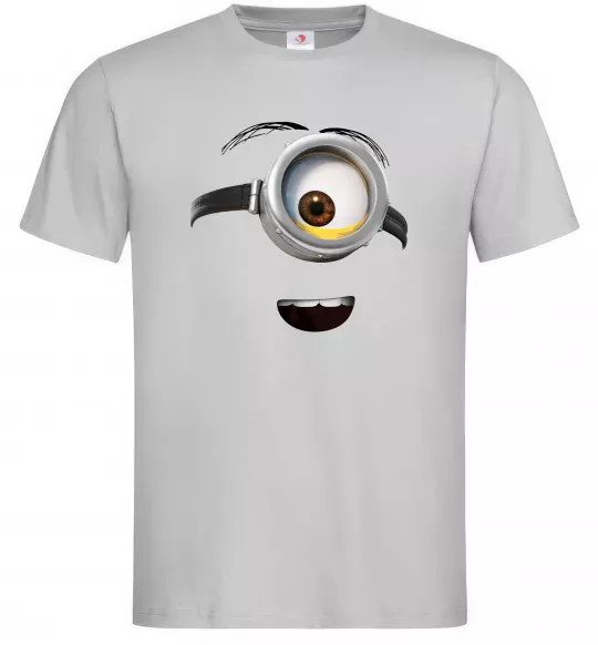 Мужская футболка Міньйон обличчя Серый фото