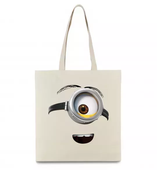 Еко-сумка Міньйон обличчя Бежевий фото