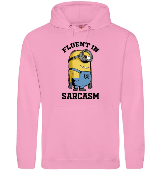 Мужская толстовка (худи) Fluent in sarcasm Розовый фото