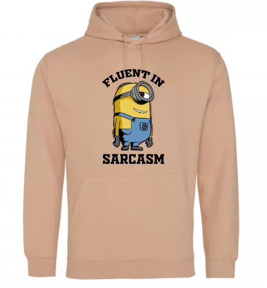 Мужская толстовка (худи) Fluent in sarcasm Песочный фото