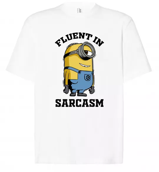 Футболка Оверсайз Fluent in sarcasm Білий фото
