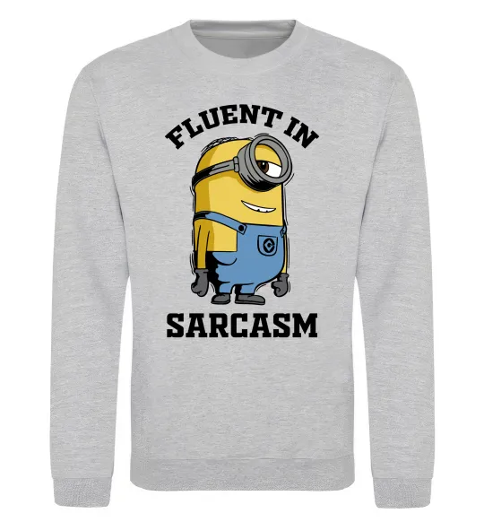 Свитшот Fluent in sarcasm Серый меланж фото