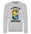 Свитшот Fluent in sarcasm Серый меланж фото