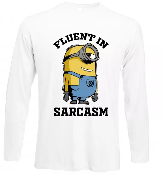 Лонгслів Fluent in sarcasm Білий фото