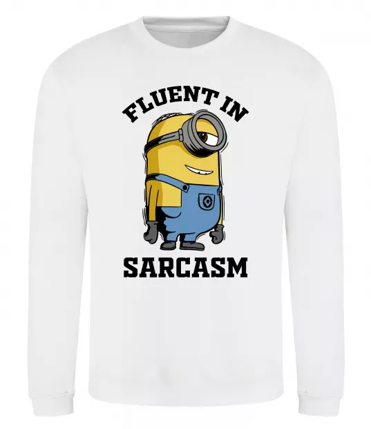 Світшот Fluent in sarcasm Білий фото