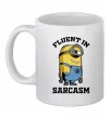Чашка керамічна Fluent in sarcasm Білий фото