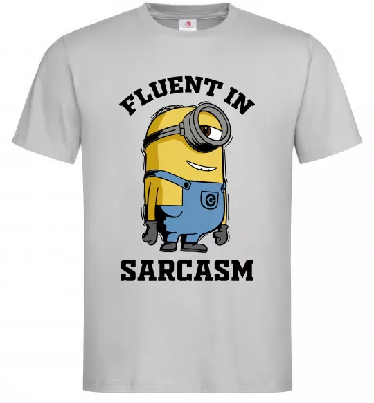 Чоловіча футболка Fluent in sarcasm Сірий фото