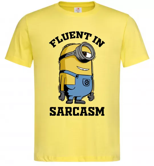 Чоловіча футболка Fluent in sarcasm Лимонний фото
