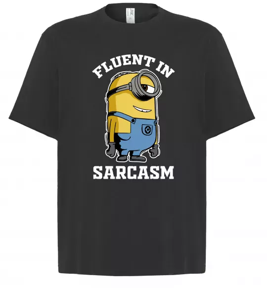 Футболка Оверсайз Fluent in sarcasm Чорний фото