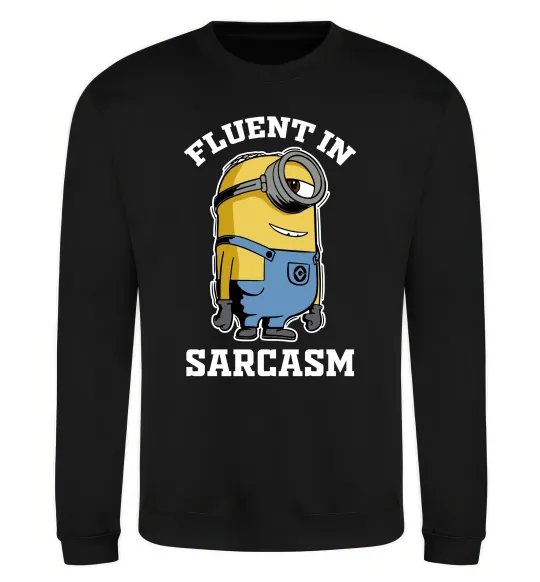 Свитшот Fluent in sarcasm Черный фото