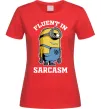 Жіноча футболка Fluent in sarcasm Червоний фото